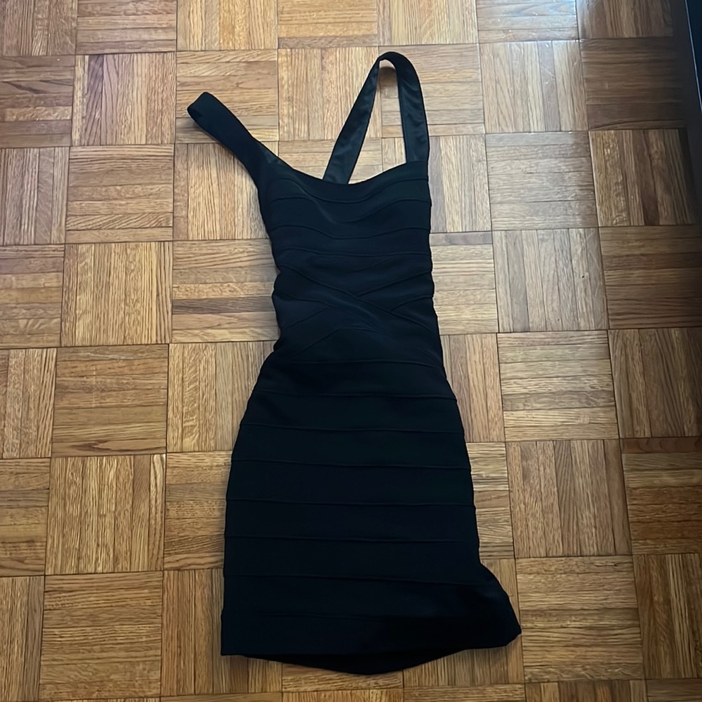 Aidan Mattox Black Bandage Dress Size 0